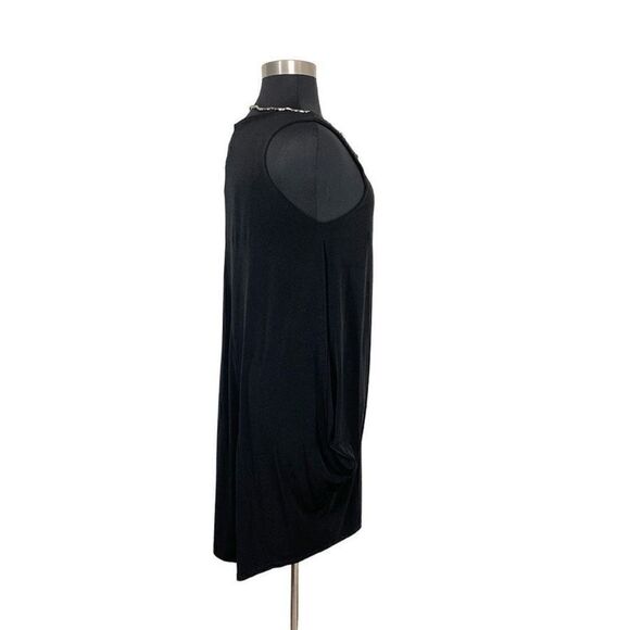 Matti Mamane XL Black Tunic Dress Tulip Hem Art To Wear Lagenlook Jersey Fits 1X - Picture 3 of 9